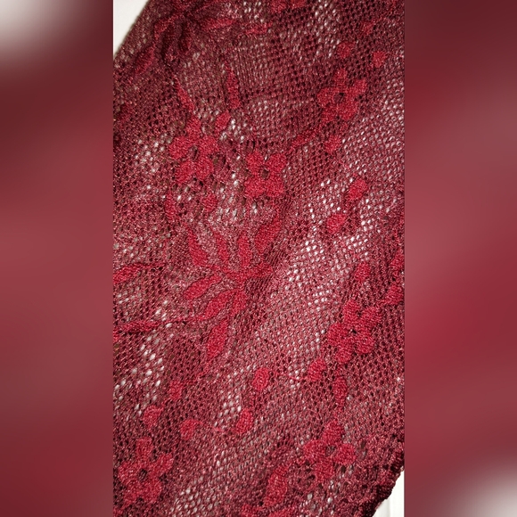Maroon lace alter'd state a-line dress - Picture 2 of 3